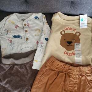 Baby Boy Infant Bear Woodland Clothing Lot Carter's & Garanimals 12M